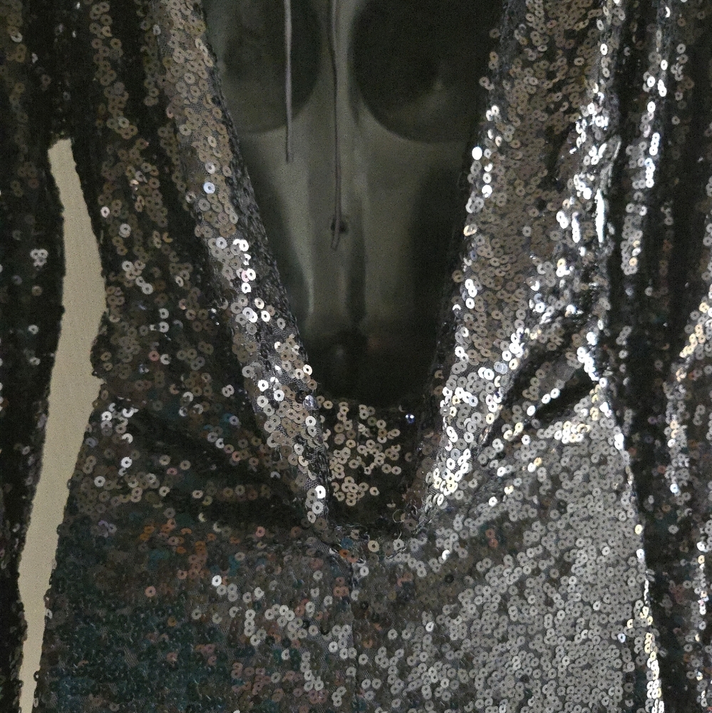 Deluc | Black Sequin Mini  Dress Cocktail Glam NWT - Picture 7 of 11